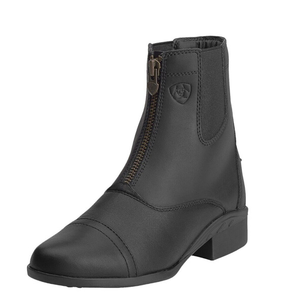 Ariat Shoes - ARIAT Scout Paddock Black Leather Riding Boots Booties Zip Duratread Sole 5.5 B